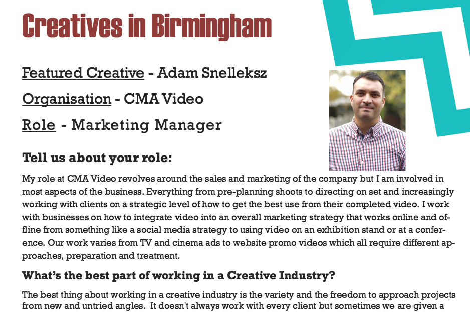 Creatives In Birmingham – Adam Snelleksz
