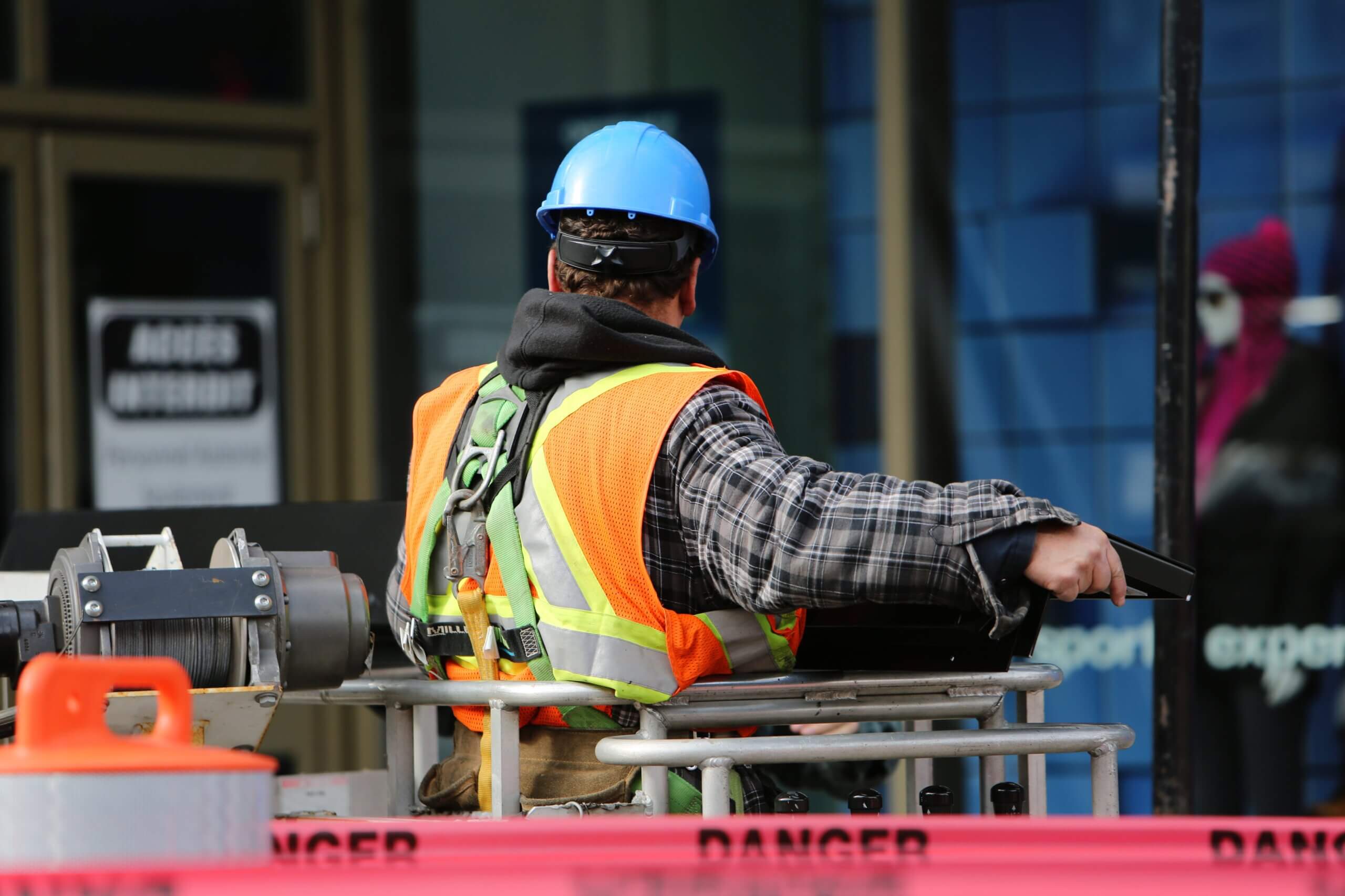 Worker wearing health and safety gear.