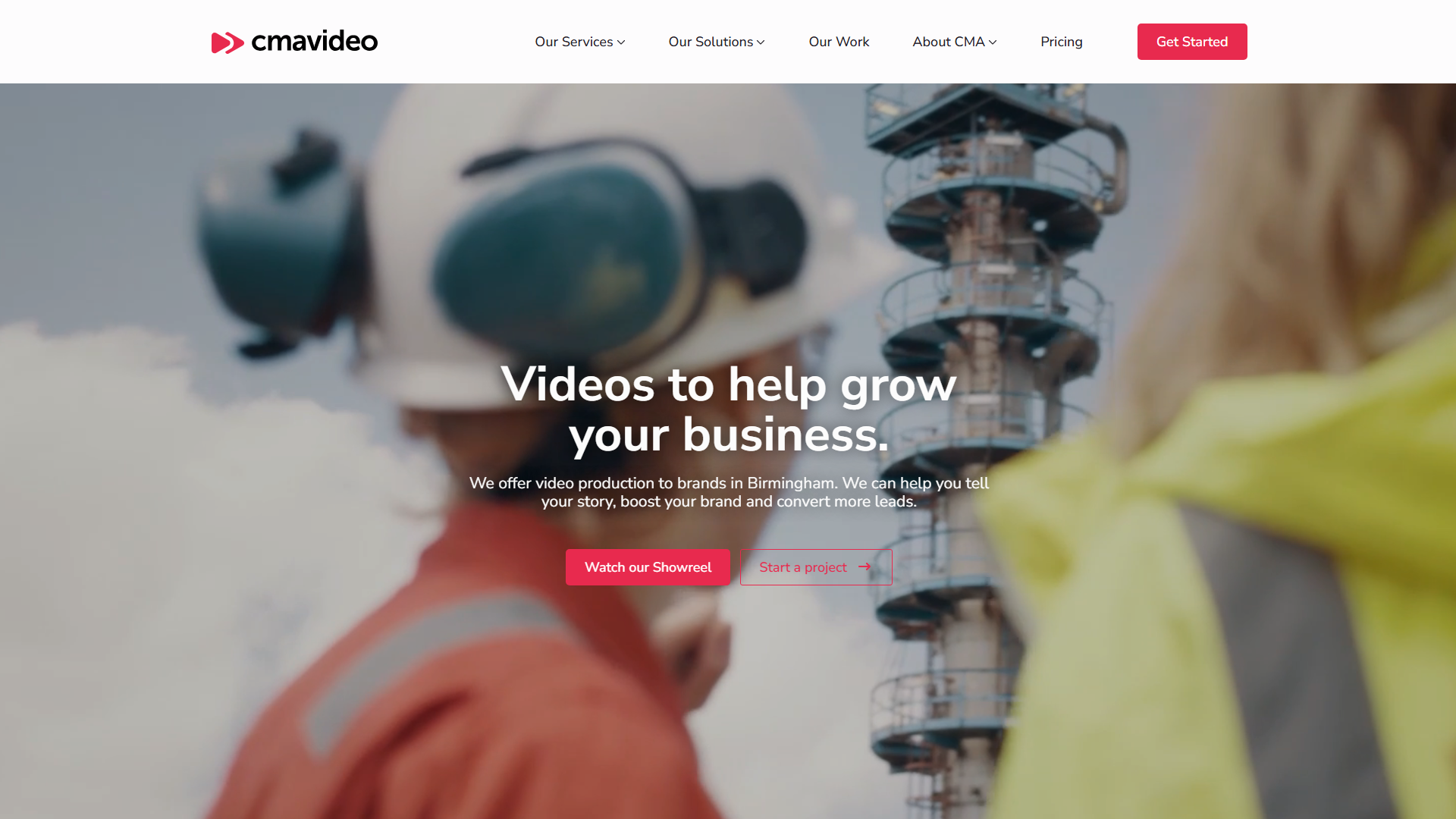 Screenshot of CMA Video homepage.