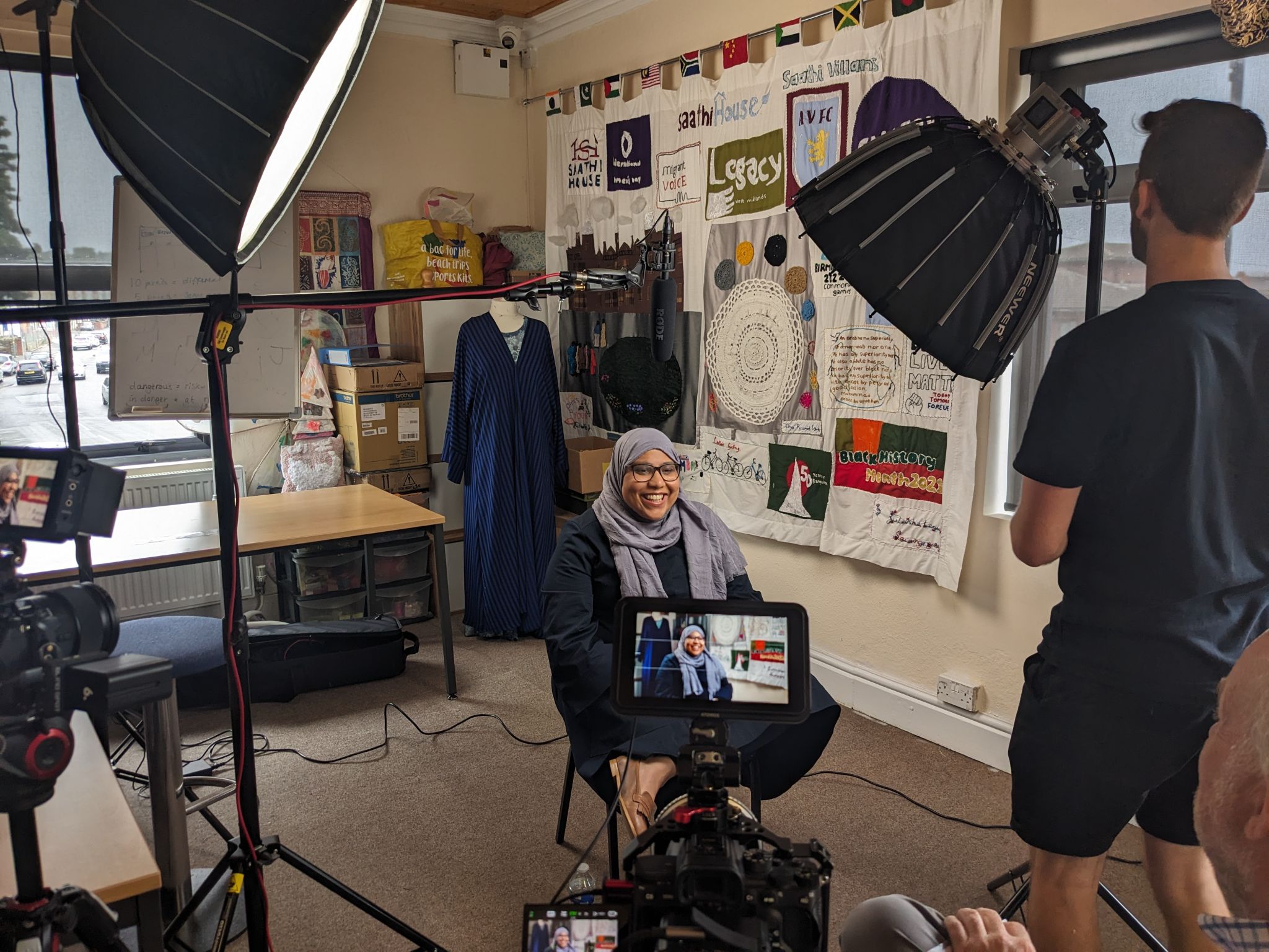 Woman being filmed for a video production in birmingham