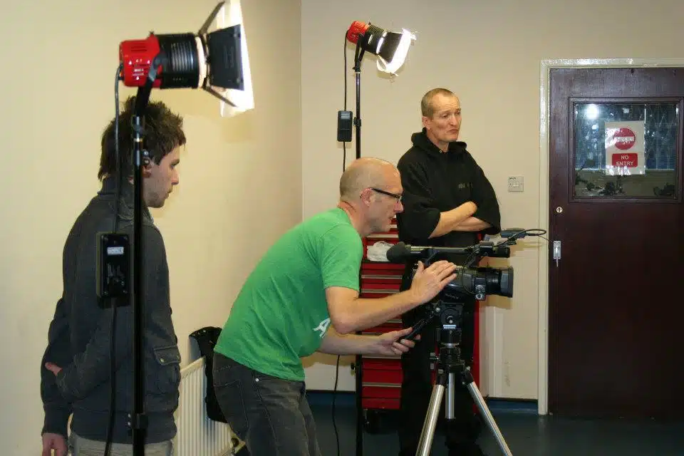 Mitch filming on location during an early CMA Video production