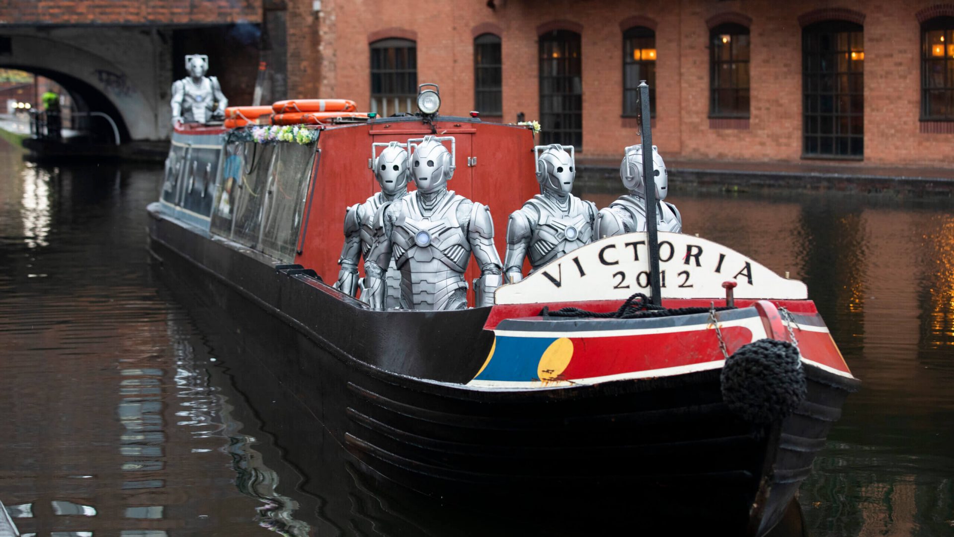 Cybermen on a Canal Boat in Birmingham